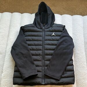 Boys Nike Air Jordan Black Puffer Jacket with Hood